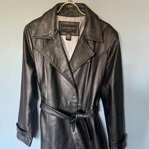Centigrade Vintage Leather Trench Coat - Women's Large